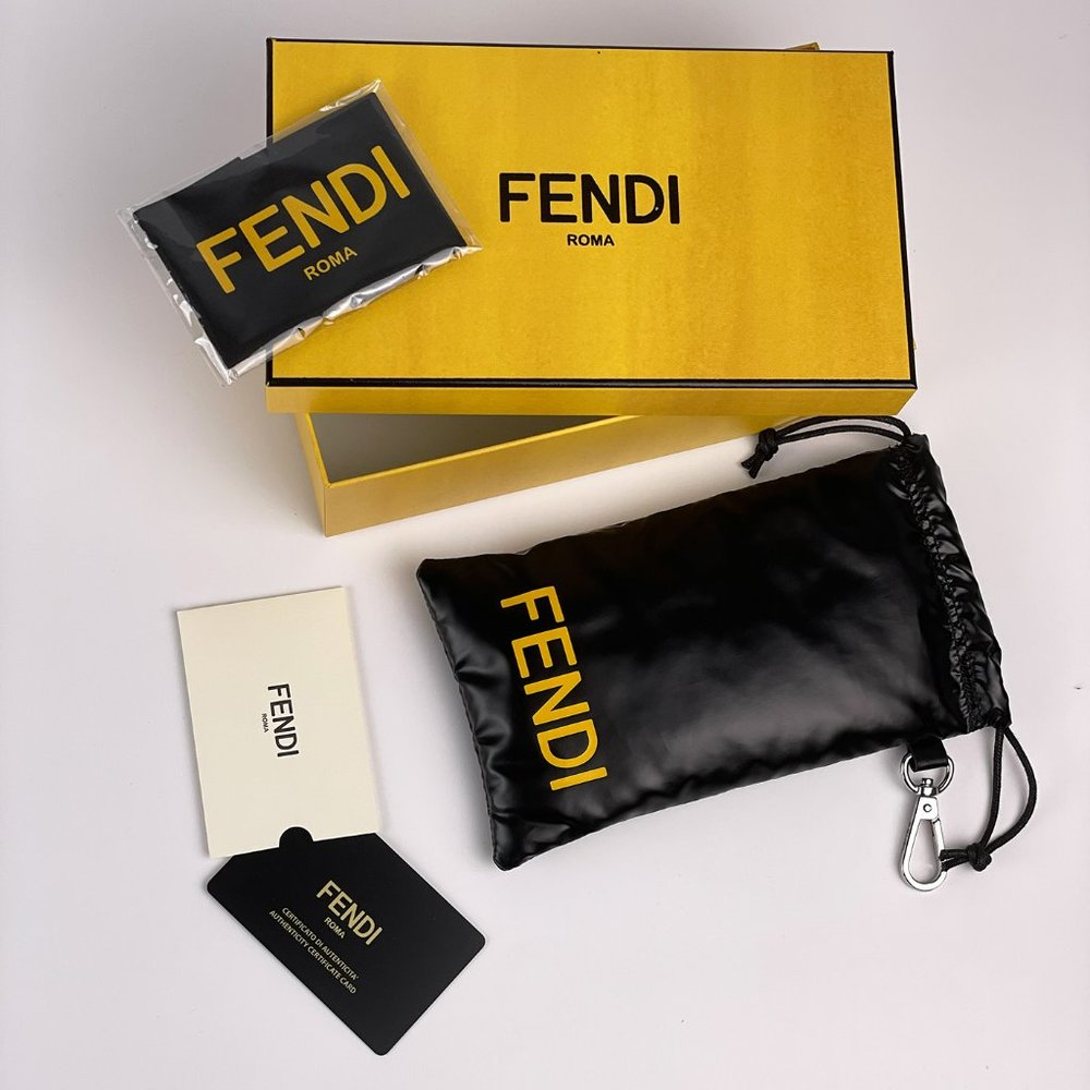 Fendi FE40051U 32G Sunglasses Shiny Gold Solid Yellow Shield Unisex FE 40051U - Picture 14 of 14